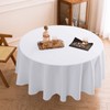 Aocoz Round Tablecloth 132 Inch White Tablecloths Washable Decorative Linen
