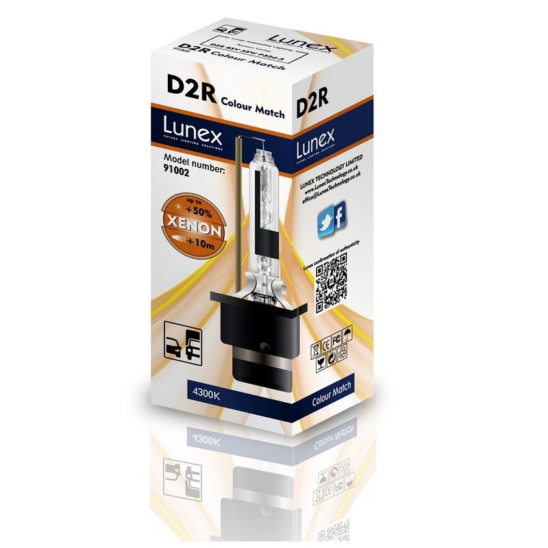 Lunex D2R Headlight Lamp Xenon Replacement Bulbs (4300K)