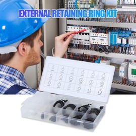 KIMISS Kit de Anillos de RetencióN, 300 Piezas 2-32mm Kit de e Clips Anillos de Snap para MecáNicos Anillo Retenedor Externo para la RetencióN De Rodamientos, Engranajes, Poleas