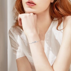 Sloth Bracelet 925 Sterling Silver Sloth Holding Tree Bracelet Adjustable Cute Animal Bracelet Sloth Jewellry Gift for Women Girls