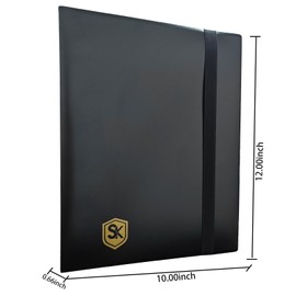Sihdnok 9-Pocket Trading Card Binder with Fixed Pages, 360-Pocket Card Album for Standard Size Cards, Side-Loading Card Holder for TCG, MTG, Sports, and Game Cards – Black