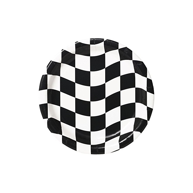 Creative Converting C032-AL0102-UAL 8 Count Round Dessert Plates, Black and