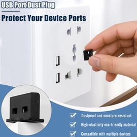 10-Pack USB Port Dust Covers – Black USB Protector Caps for USB-A Ports on Laptops, TVs, Routers & More