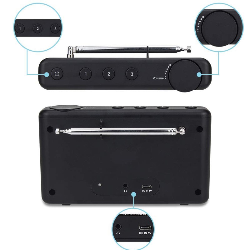Ocean Digital WR-23F Portable FM Internet Radio 2.4” Color LCD