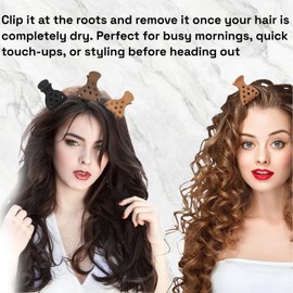 Volumizing Hair Clips for Curly & Thick Hair, 9Pc Root Lifting Curl Clips, Styling Claw Clips for Women to Hold Curls & Boost Volume (Black)