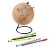 Gift Republic Cork Color Globe with Pins, 14 x 14