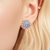Tesuivra Lightweight Double Sunflower Cubic Zirconia Stud Earrings for Women,