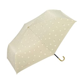 Wpc. 801-17387 Parasol, Light Filtering Gold Line Margaret, Mini, Beige, 21.7 inches (55 cm), Fully Blackout, 100% UV Protection, For Both Rain and Shine, Women's, Folding Umbrella,