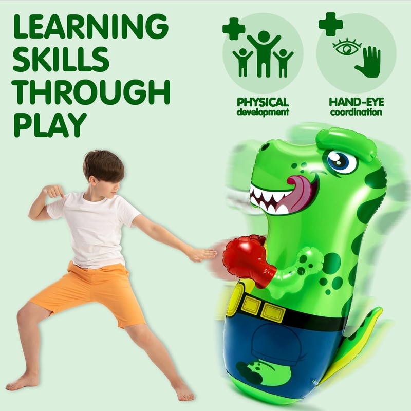 JOYIN Inflatable T-Rex Dinosaur Bopper 47 Inches, Bop Bag Inflatable