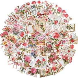Mythya Pegatinas de Naturaleza Vintage, 100 Piezas Hermosas Calcomanías Decorativas Florales, Impermeable Pegatinas para Albumes de Recortes, Cuadernos, Computadora (Floral-1)