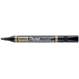 Pentel Pack of 3 Permanent Markers N860, Chisel Tip, Black