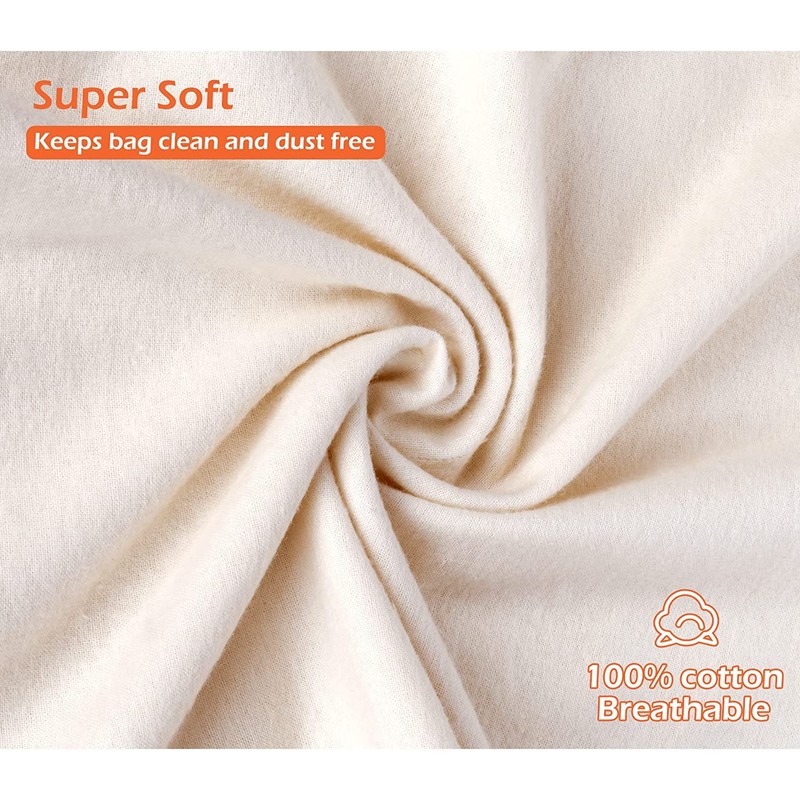MISSLO Set of 3 Cotton Breathable Dust Bags for Handbags