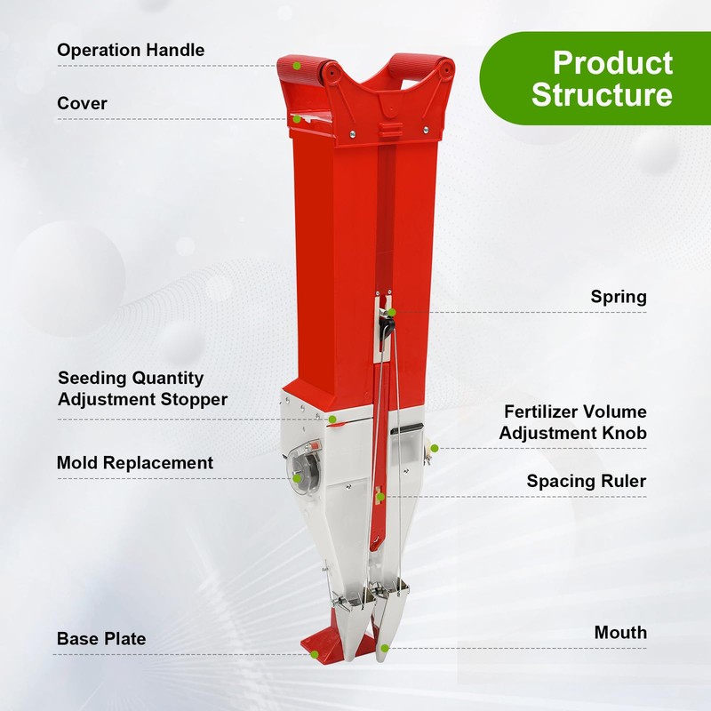 FTUREPAC Handheld Corn Peanut Fertilizer, Adjustable Seed Fertilizer Applicator, Hand