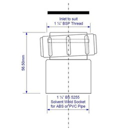 McAlpine 1.1/4" BSP Coupling to BS EN 1329-1:2000 ABS or PVC Pipe, Must be Solvent Welded S25