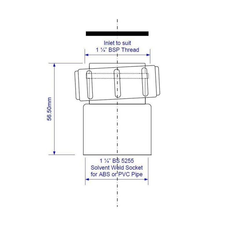 McAlpine 1.1/4" BSP Coupling to BS EN 1329-1:2000 ABS or