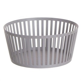 Deco Line Bread Basket, Metal, Grey, 22 cm