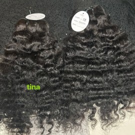 Unprocessed Raw Vietnamese Burmese Human Hair Bundles Full Cuticle Aligned Double Wefts Raw Hair Vendor 100% Human Haircolor: Indian Curl (wavy curl ), Stretched Length: 24"
