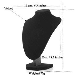 Comelyjewel - Juego de 21 cm, collar de terciopelo negro, soporte pequeño, soporte de exhibición para maniquí, busto de joyería, organizador de joyas, exhibiciones para eventos de tiendas,