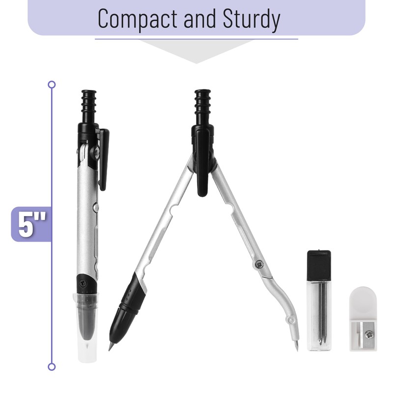 Mr. Pen- Convertible Compass, Extra Lead Refills, Compass Geometry Tool,