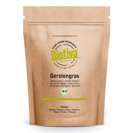 Barley Grass Powder Organic 200 g - Young Fine Barley Grass Powder from Germany - Organic Certified - Finest Taste - Bottled and Controlled in Germany - Biotiva