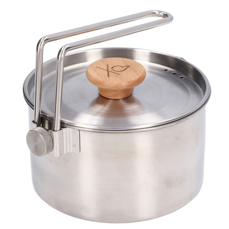 1000ml Camping Pot Stainless Steel Portable Outdoor Tea Coffee Pot