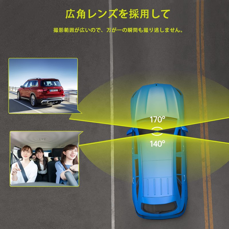 Volam 1080p Dash Camera, Small Dash Camera, Front and Rear