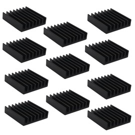 Aqualoach Heatsink, Aluminum, 0.9 x 0.9 x 0.2 inches (22 x 22 x 6 mm), Double-Sided Tape, Small, Cooling Fin, Heat Dissipation Part, SSD, WiFi Router, USB Adapter, For Heat Protection (Black)