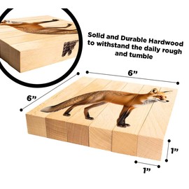 Wooden Animal Chunky Puzzles for Toddlers 2+ Years - Montessori 4 in 1 Woodland Creature Block Puzzle Toy