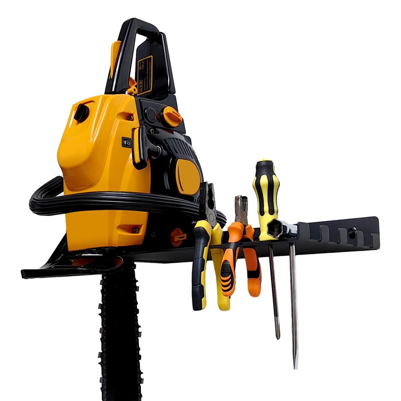 OMMUU 16.5" Chainsaw Rack Shelf Stand Chain Saw Wall Mount