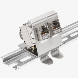 kwmobile Keystone Module and DIN Rail Adapter Set - Fits Standard DIN Rail - 4x CAT 6A Module 2x Holder - RJ45 Socket Shielded - Tool-Free