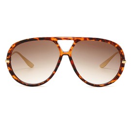 CHOWEI Trendy Aviator Sunglasses for Women Men Oversized Classic 70s Round Aviator Sun Glasses Vintage Shades, Tortoise/Brown Gradient