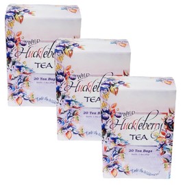 Wild Huckleberry Tea Bags From Montana (3 Pack - 60 Tea Bags). Black Ceylon Tea with Huckleberry Natural Flavors.