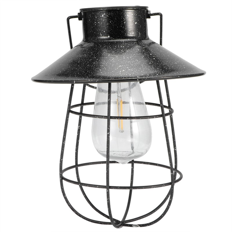 Solar Lantern Waterproof Hanging Light Outdoor Iron Art Hollow LED