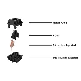 GATERON Oil King Pre-lubed 5 Pin Linear Keyboard Switches for MX Mechanical Keyboard (70 Pcs, Oil King)