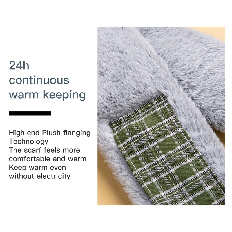 Intelligent USB Charging Heating Scarf Three Grade Temperature Adjustment Plush
