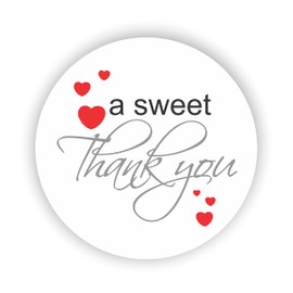A Sweet Thank You Stickers - Wedding Stickers - Anniversary Stickers - Favor Stickers - Heart stickers - Sweet Thank you stickers
