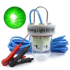 Underwater Fishing Light 80W 12V 40000 Lumens Super Bright LED Submersible Green Fish Finder Lamp Night Fishing Light Attractants for Boat Dock Kayaks,Snook Crappie Squid Shrimp (80W,20ft Cord)