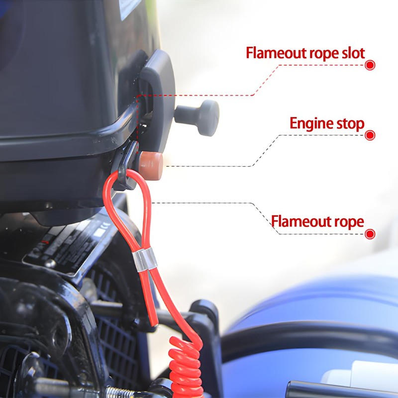 CGEAMDY Motorcycle Killswitch Reminder Cable, Universal Motorcycle Outboard Lawn Mower