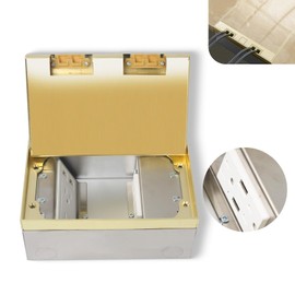 KYHSHJ Recessed Flat Hidden Socket Kit with 4 * 15A Receptacle+2 * 4.8A USB Charging Ports+2-Port RJ45 Datacom Receptacle. Corrosive Resistant Hardware,Brass