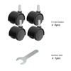 1.5 Inch Plastic Casters Set of 4, M8 Stem Nylon