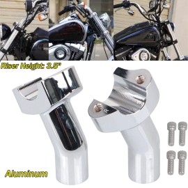 Unbranded 3.5" Pullback Handlebar Risers For Harley 1" Bar Dyna Road King Glide Softail XL