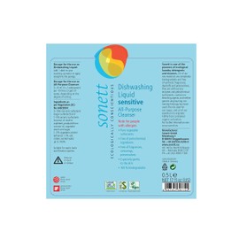 Sonett Organic Dishwashing Liquid, All Purpose Cleaner Sensitive Skin For People With Allergies (17 Fl.Oz (1 Count)) Certified Organically Grown