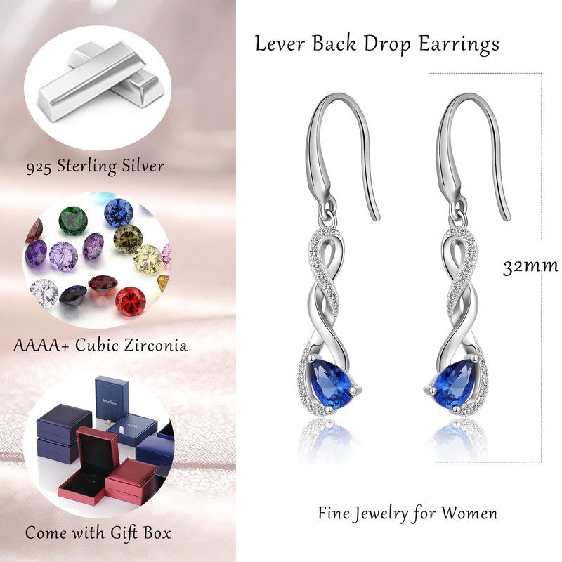 jiamiaoi Dangle Earrings for Women Silver Drop Earrings Cubic Zirconia