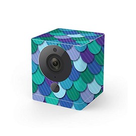 MightySkins Carbon Fiber Skin for Wyze Cam V2 - Blue Scales | Protective, Durable Textured Carbon Fiber Finish | Easy to Apply, Remove, and Change Styles | Made in The USA (CF-WYCAM-Blue Scales)