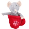 AB TOOLS Cat Gift Christmas Festive Small Crinkly Plush Mouse