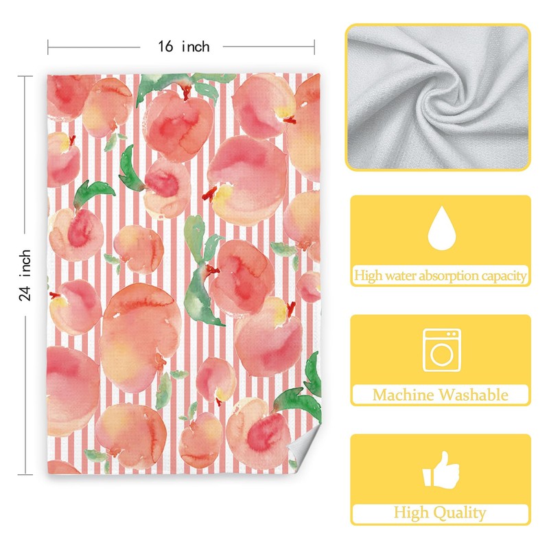 Spring Pink Peach Hand Towels for Kitchen Bathroom Set of
