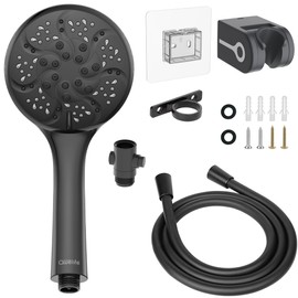 RV Shower Head with Hose, High Pressure 7-Mode RV Shower Head Replacement for RV, Camper, Van, Travel Trailer, Motorhome and Boat, Matte Black Finish