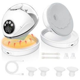 Smocraut Elektrische Milchpumpe, tragbar, tragbar, mit 12 Stufen, 4 Modi, mit Heizfunktion und UV-Desinfektion, schmerzfrei, geräuscharm, Grau--2 Stück