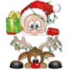 Peeping Santa and Rudolph Window Clings – With 28 Snowflakes