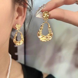 Crymystal Irregular Square Hollow Earrings for Women Geometric Stud Earrings Minimalist Earrings Gold Hollow Ear Studs Personalise Drop Earrings Jewelry Gifts for Teen Girls